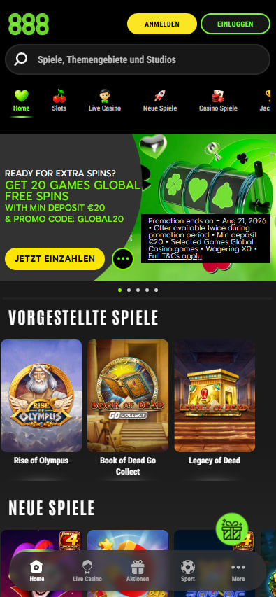 888 Slots Casino ohne Verifizirung